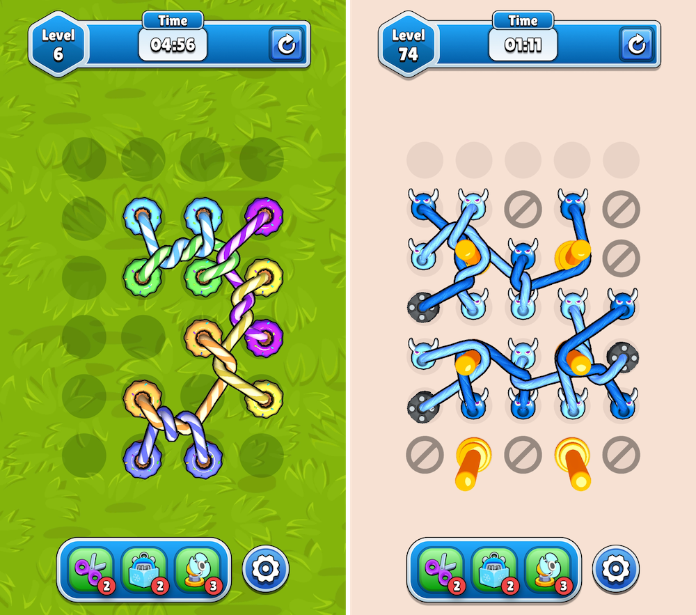 Twisted Tangle’s tangle-solving puzzles
