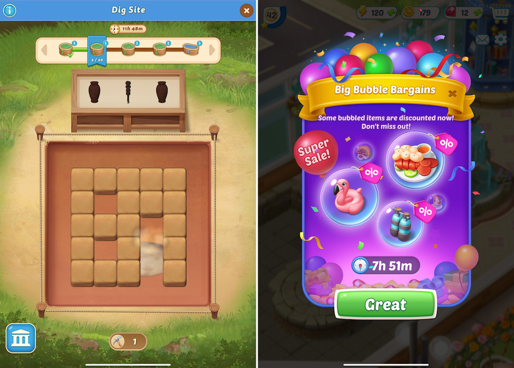 Merge Mansion’s digging minigame