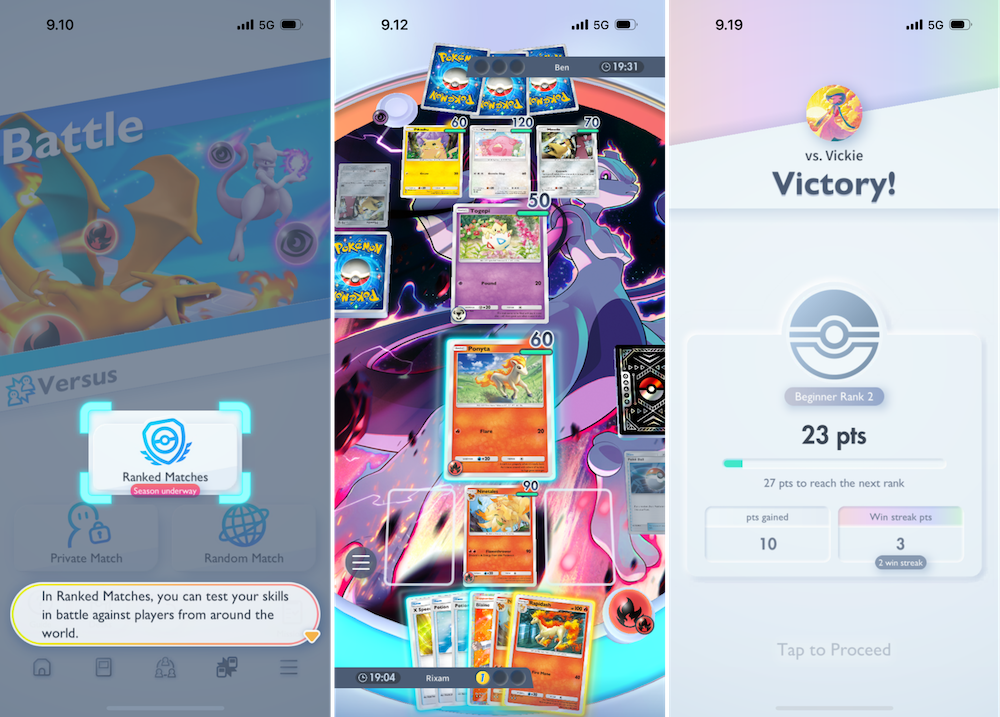 The new ranked matches in Pokemon TCG Pocket